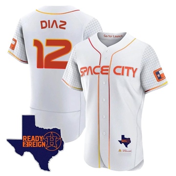 Aledmys Diaz Men's Authentic Houston Astros White 2023 Space City Ready 2 Reign Flex Base Jersey