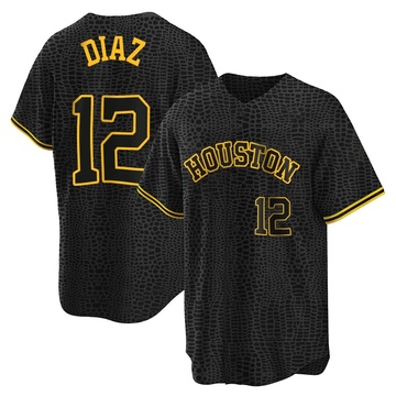 Aledmys Diaz Men's Replica Houston Astros Black Snake Skin City Jersey