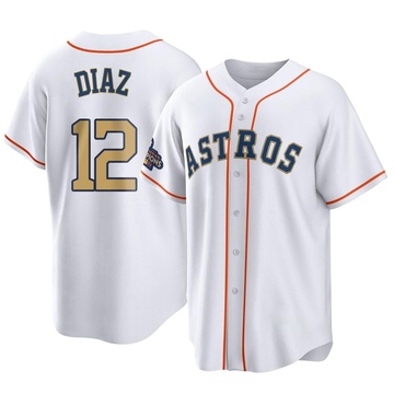 Aledmys Diaz Men's Replica Houston Astros Gold White 2023 Collection Jersey