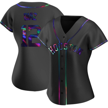 Aledmys Diaz Women's Replica Houston Astros Black Holographic Alternate Jersey