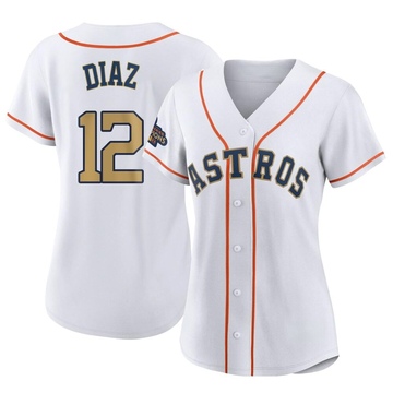 Aledmys Diaz Women's Replica Houston Astros Gold White 2023 Collection Jersey