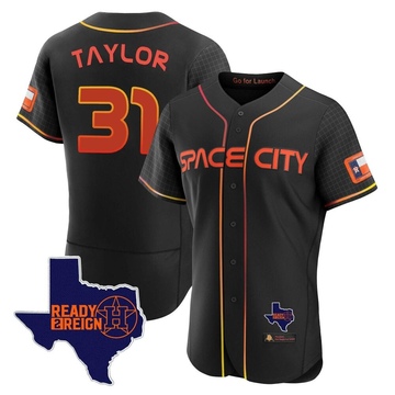 Andrew Taylor Men's Authentic Houston Astros Black 2023 Space City Ready 2 Reign Flex Base Jersey