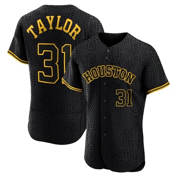 Andrew Taylor Men's Authentic Houston Astros Black Snake Skin City Jersey