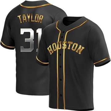 Andrew Taylor Men's Replica Houston Astros Black Golden Alternate Jersey