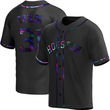 Andrew Taylor Men's Replica Houston Astros Black Holographic Alternate Jersey