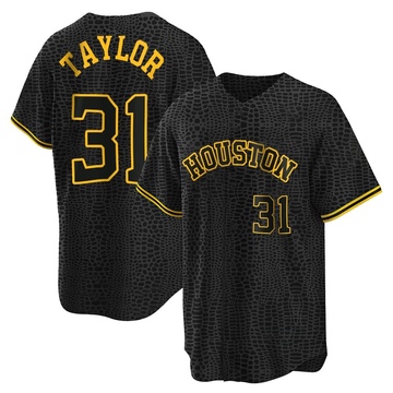 Andrew Taylor Men's Replica Houston Astros Black Snake Skin City Jersey