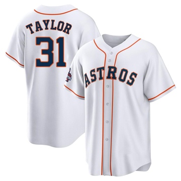 Andrew Taylor Men's Replica Houston Astros White 2022 World Series Champions Home Jersey