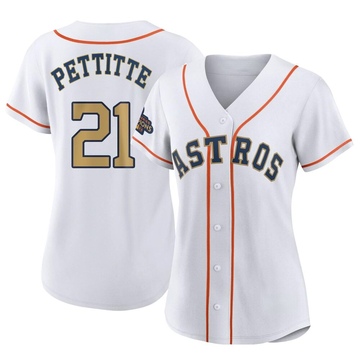 Andy Pettitte Women's Authentic Houston Astros Gold White 2023 Collection Jersey