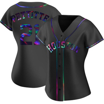 Andy Pettitte Women's Replica Houston Astros Black Holographic Alternate Jersey