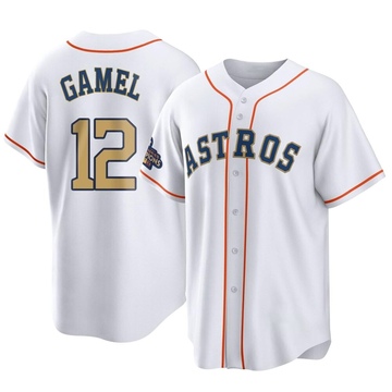 Ben Gamel Men's Replica Houston Astros Gold White 2023 Collection Jersey