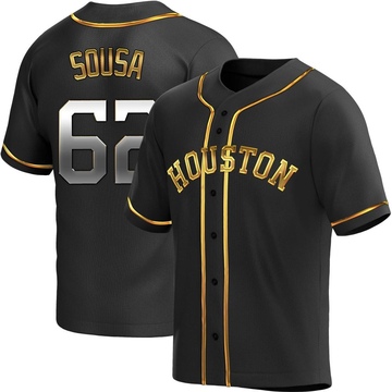 Bennett Sousa Men's Replica Houston Astros Black Golden Alternate Jersey