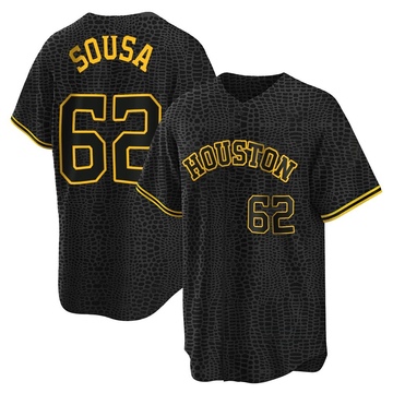 Bennett Sousa Men's Replica Houston Astros Black Snake Skin City Jersey