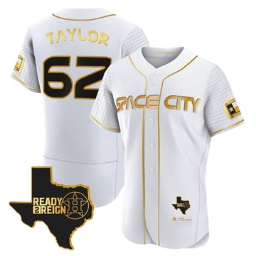 Blake Taylor Men's Authentic Houston Astros White/Gold 2023 Space City Ready 2 Reign Flex Base Jersey