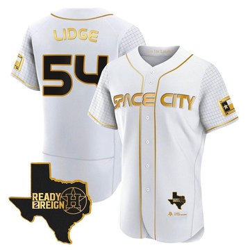 Brad Lidge Men's Authentic Houston Astros White/Gold 2023 Space City Ready 2 Reign Flex Base Jersey