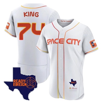 Bryan King Men's Authentic Houston Astros White 2023 Space City Ready 2 Reign Flex Base Jersey