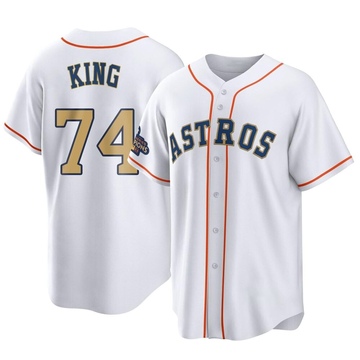 Bryan King Men's Replica Houston Astros Gold White 2023 Collection Jersey