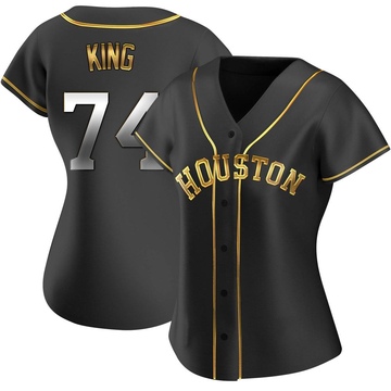 Bryan King Women's Replica Houston Astros Black Golden Alternate Jersey