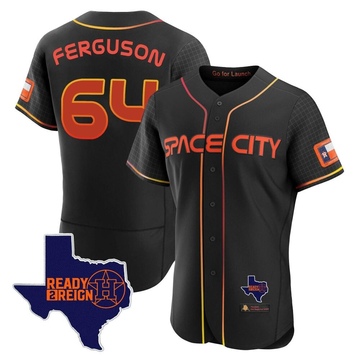 Caleb Ferguson Men's Authentic Houston Astros Black 2023 Space City Ready 2 Reign Flex Base Jersey