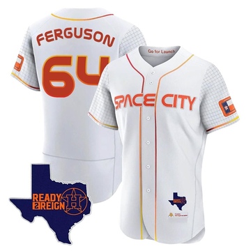 Caleb Ferguson Men's Authentic Houston Astros White 2023 Space City Ready 2 Reign Flex Base Jersey