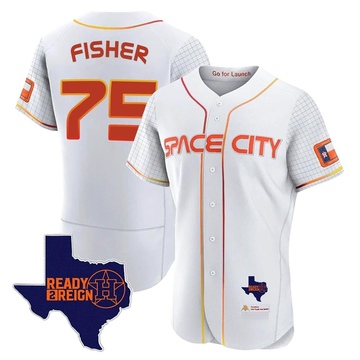 Cameron Fisher Men's Authentic Houston Astros White 2023 Space City Ready 2 Reign Flex Base Jersey