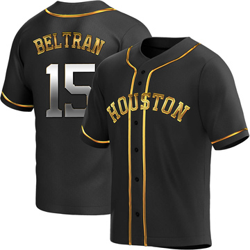 Carlos Beltran Men's Replica Houston Astros Black Golden Alternate Jersey