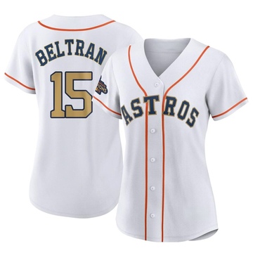 Carlos Beltran Women's Replica Houston Astros Gold White 2023 Collection Jersey