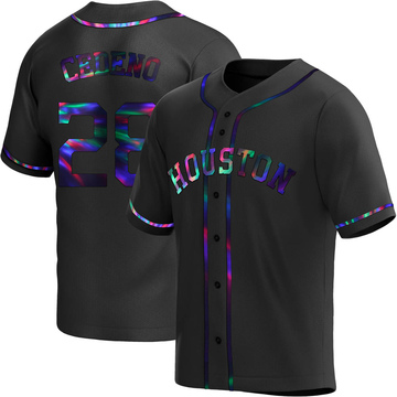 Cesar Cedeno Men's Replica Houston Astros Black Holographic Alternate Jersey