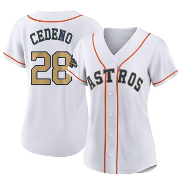 Cesar Cedeno Women's Authentic Houston Astros Gold White 2023 Collection Jersey