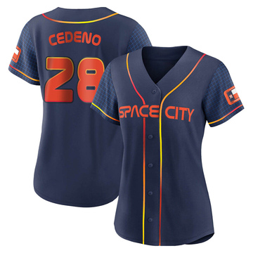 Cesar Cedeno Women's Authentic Houston Astros Navy 2022 City Connect Jersey