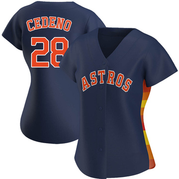 Cesar Cedeno Women's Authentic Houston Astros Navy Alternate Jersey