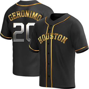 Cesar Geronimo Men's Replica Houston Astros Black Golden Alternate Jersey