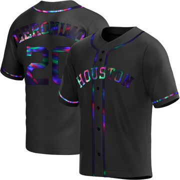 Cesar Geronimo Men's Replica Houston Astros Black Holographic Alternate Jersey