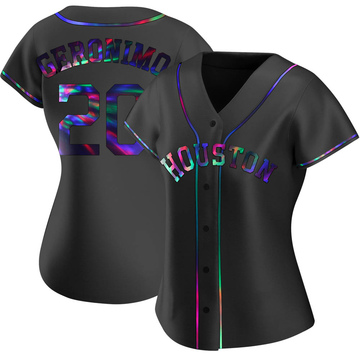 Cesar Geronimo Women's Replica Houston Astros Black Holographic Alternate Jersey