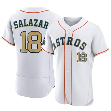 Cesar Salazar Men's Authentic Houston Astros Gold White 2023 Collection Jersey