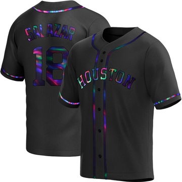 Cesar Salazar Men's Replica Houston Astros Black Holographic Alternate Jersey