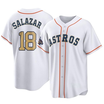 Cesar Salazar Men's Replica Houston Astros Gold White 2023 Collection Jersey