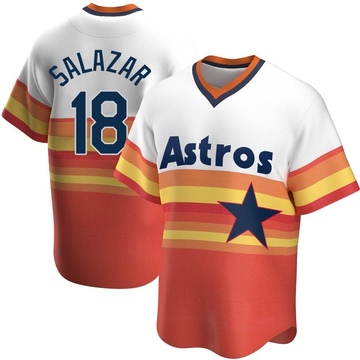 Cesar Salazar Men's Replica Houston Astros White Home Cooperstown Collection Jersey