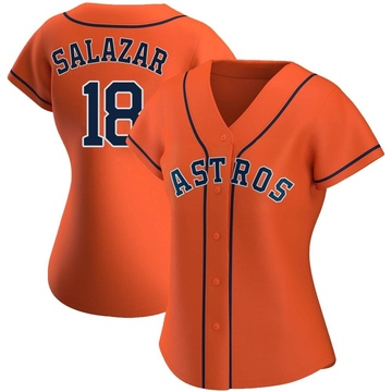 Cesar Salazar Women's Authentic Houston Astros Orange Alternate Jersey