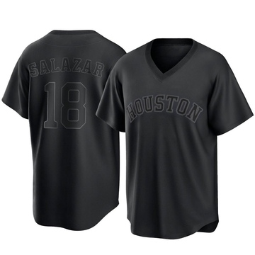 Cesar Salazar Youth Replica Houston Astros Black Pitch Fashion Jersey