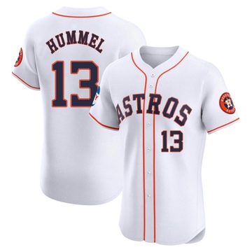 Cooper Hummel Men's Elite Houston Astros White Home Patch Jersey