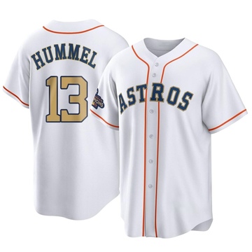 Cooper Hummel Men's Replica Houston Astros Gold White 2023 Collection Jersey