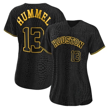 Cooper Hummel Women's Replica Houston Astros Black Snake Skin City Jersey