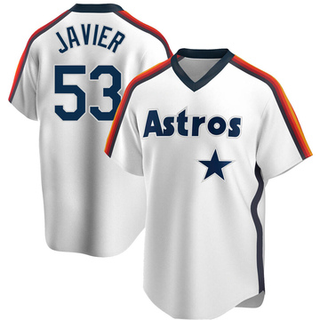 Cristian Javier Men's Replica Houston Astros White Home Cooperstown Collection Team Jersey