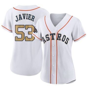 Cristian Javier Women's Authentic Houston Astros Gold White 2023 Collection Jersey