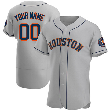 Custom Men's Authentic Houston Astros Gray Road Jersey