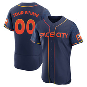 Custom Men's Authentic Houston Astros Navy 2022 City Connect Jersey