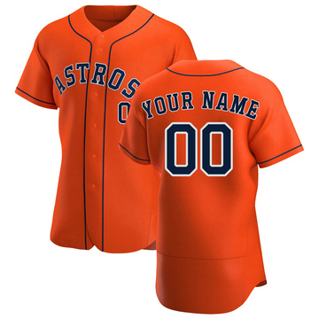 Custom Men's Authentic Houston Astros Orange Alternate Jersey