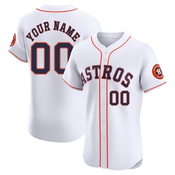 Custom Men's Elite Houston Astros White Home Jersey