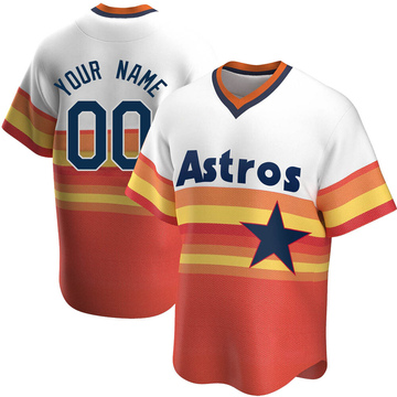 Custom Men's Replica Houston Astros White Home Cooperstown Collection Jersey