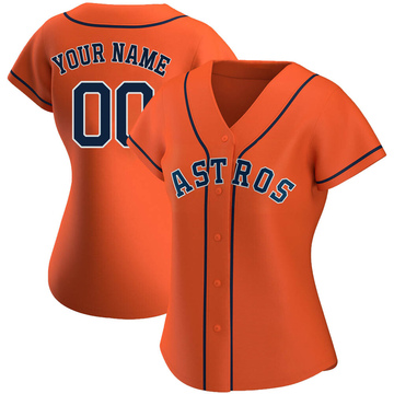 Custom Women's Authentic Houston Astros Orange Alternate Jersey